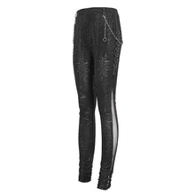 Load image into Gallery viewer, PT239 Punk Irregular Semi-perspective Knit Women's Trousers