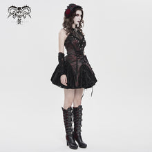 Load image into Gallery viewer, SKT25402 Dark Red Jacquard Rose Pattern Woven Gothic Lolita Dress