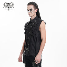 Load image into Gallery viewer, WT088 Punk ripped woven vest
