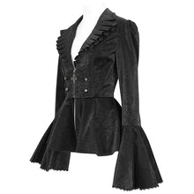 Load image into Gallery viewer, CT211 Patterned leather lace bell-sleeve jacket