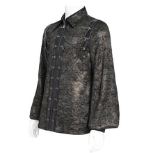 Load image into Gallery viewer, SHT139 gold stamping pleated Long-sleeved shirts