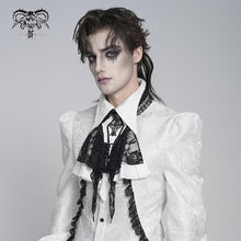 Load image into Gallery viewer, AS27202 White Branch patterned rose mesh gothic bow tie
