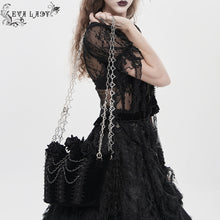 Load image into Gallery viewer, EAS04101 Black Bat-Wing-Opening Velvet Handbag