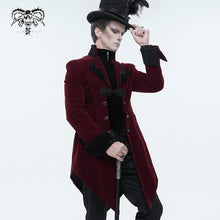 Load image into Gallery viewer, CT02202 devil fashion gothic formal party turn down collar wine men swallowtail coats