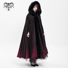 Load image into Gallery viewer, CA048 Gothic black and red gradient long shawl