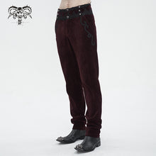 Load image into Gallery viewer, PT22602 Wine Gothic high waist chenille men's trousers