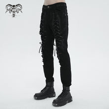 Load image into Gallery viewer, PT213 Hand-painted twill cutout torn distressed men's trousers