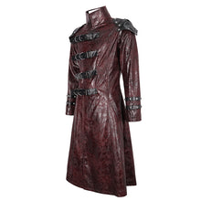 Load image into Gallery viewer, CT22302 Red Cracked leather stand collar long men's jacket