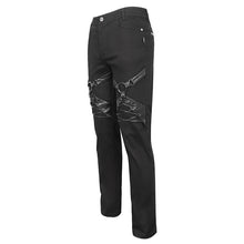 Load image into Gallery viewer, PT215 Punk Twill decorative Faux Leather Leg Loop Trousers