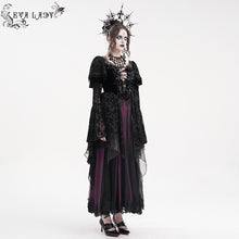 Load image into Gallery viewer, ESKT05202 GOTHIC Chest V-neck long-sleeved jacquard mesh dress