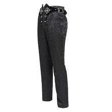 Load image into Gallery viewer, PT284 Gothic cashmere jacquard trousers with side buckles