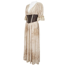 Load image into Gallery viewer, SKT185 V neck short sleeve waisted dress