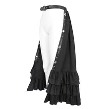 Load image into Gallery viewer, SKT195 Black gauze twill material with ruffles skirt