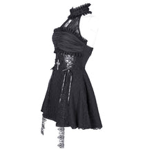 Load image into Gallery viewer, SKT21901 black lolita halterneck tunic dress