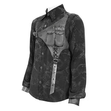 Load image into Gallery viewer, SHT145 Punk two-tone random pattern shirt with 3D pocket