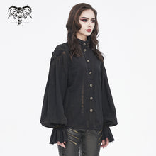 Load image into Gallery viewer, SHT11401 Steampunk Distressed Women Long Sleeve Shirt
