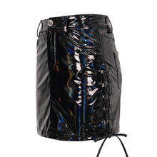 Load image into Gallery viewer, SKT174 Symphony Glazed Leather Lace Up Skirt