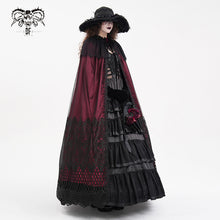 Load image into Gallery viewer, CA04502 Red Women Gothic Lace Hooded Cloak