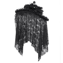 Load image into Gallery viewer, EAS026 Black Skull Rose Mesh Widow Hat