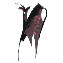 Load image into Gallery viewer, WT099 Gothic fur collar rose jacquard vest