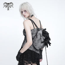 Load image into Gallery viewer, AS31802 Black and Grey Gothic Spider Plush Backpack