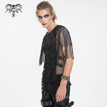Load image into Gallery viewer, TT276 Punk hole mesh tasseled men's T-shirt