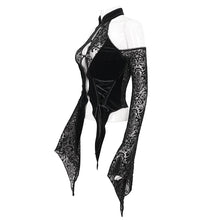 Load image into Gallery viewer, TT239 Inverted five-pointed star flocking strapless long sleeves T-shirt