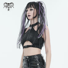 Load image into Gallery viewer, TT244 Computer wave pattern Knit Halter Short T-Shirt