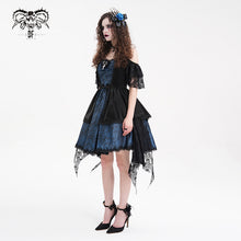 Load image into Gallery viewer, SKT21602 Black and Blue women Cashew Jacquard puffy slip dress