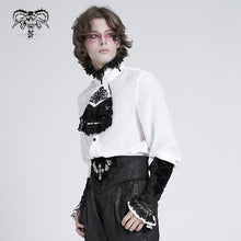 Load image into Gallery viewer, SHT02302 Gothic western fashion palace embroidered ruffled sleeves white men chiffon shirts
