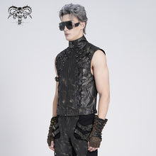 Load image into Gallery viewer, WT096 Punk two-tone faux leather vest