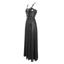 Load image into Gallery viewer, SKT189 Punk pleated glazed leather suspender dress