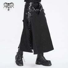 Load image into Gallery viewer, SKT187 glued cross pattern stitching leather men's kilt