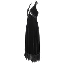 Load image into Gallery viewer, ESKT04301 Velvet halterneck strappy dress