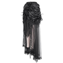 Load image into Gallery viewer, ESKT049 Gothic matte satin pleated soft mesh women long skirt
