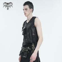 Load image into Gallery viewer, TT250 Bronze gold Stamping Sleeveless Men's Knitted T-Shirt