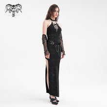 Load image into Gallery viewer, SKT215 Punk V-neck halter neck stretchy knit twill dress