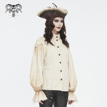 Load image into Gallery viewer, SHT11402 Steampunk Distressed Women Long Sleeve Shirt