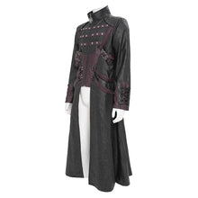 Load image into Gallery viewer, CT26901 Punk pleated leather long coat