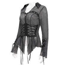 Load image into Gallery viewer, SHT131 Punk Transparent Chiffon Long Sleeve Shirts