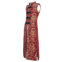 Load image into Gallery viewer, CT07403 Golden and red palace floral men long waistcoat