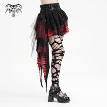 Load image into Gallery viewer, SKT210 Punk asymmetric black and red skirt