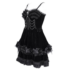 Load image into Gallery viewer, SKT20601 Black Lolita short suspenders dress