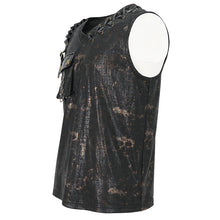 Load image into Gallery viewer, TT250 Bronze gold Stamping Sleeveless Men's Knitted T-Shirt