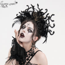 Load image into Gallery viewer, EAS021 Medusa Snake Head Feather Headband