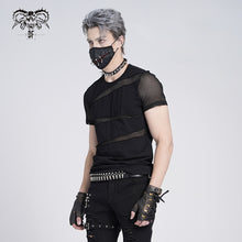 Load image into Gallery viewer, TT060 everyday summer men partition diamond mesh T-shirt