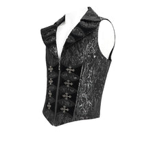 Load image into Gallery viewer, WT098 Two-tone jacquard Gothic swallowtail short vest