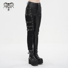 Load image into Gallery viewer, PT218 Women's asymmetrical faux leather trousers