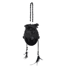 Load image into Gallery viewer, EAS014 Gothic velveteen floral mesh tote bag
