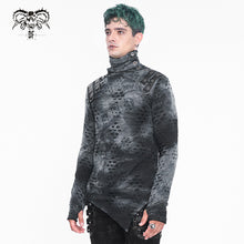 Load image into Gallery viewer, TT261 Punk Tie Dye Turtle Neck Long Sleeve T-Shirt